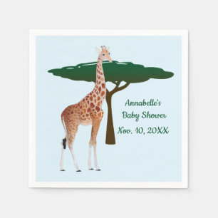Serviette En Papier Giraffe Sur La Savanna
