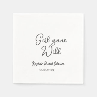 Serviette En Papier Girl gone wild bridal shower name date simple mini