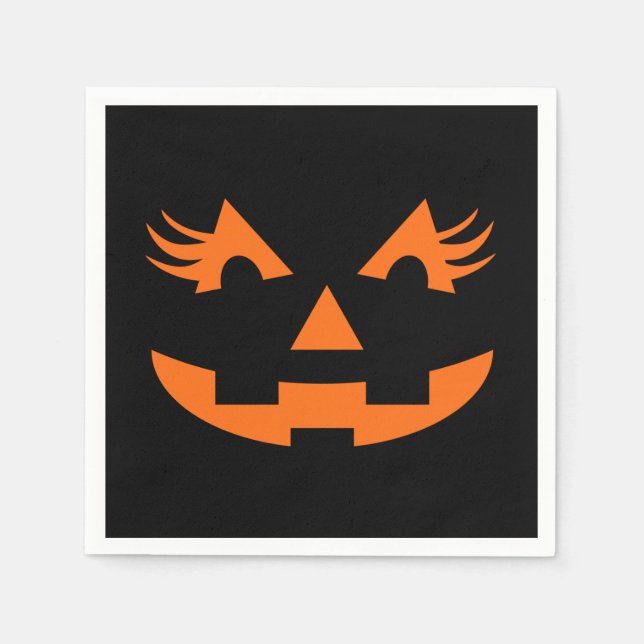 Serviette En Papier Girly Jack-o'-lantern Halloween (Devant)