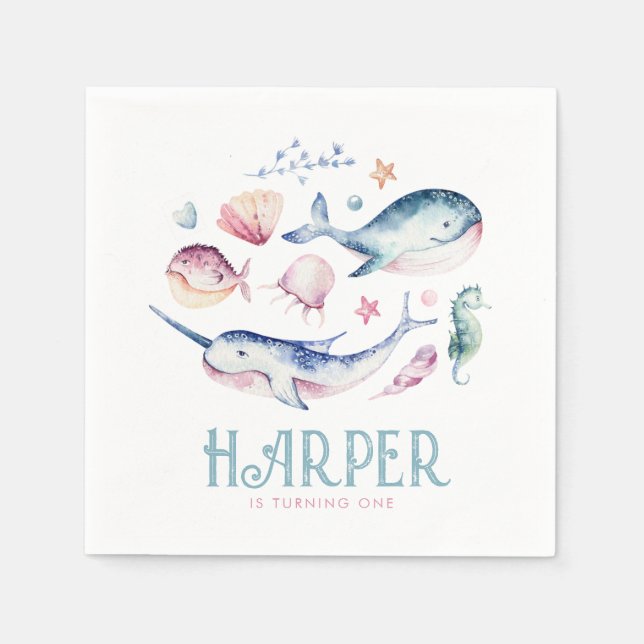 Serviette En Papier Girly Under the Sea Paper Napkins (Devant)