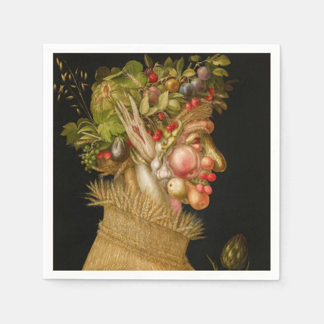 Serviette En Papier Giuseppe Arcimboldo - Été (Devant)