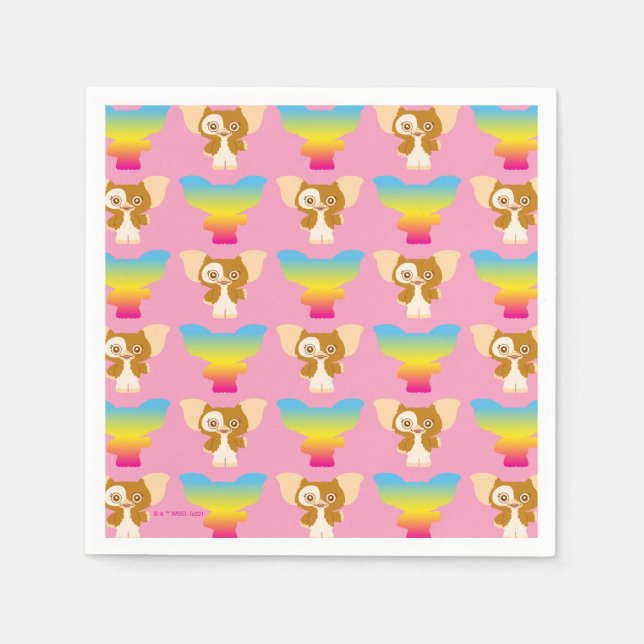 Serviette En Papier Gizmo | Motif arc-en-ciel (Devant)