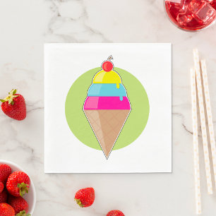 Serviette En Papier Glace colorée