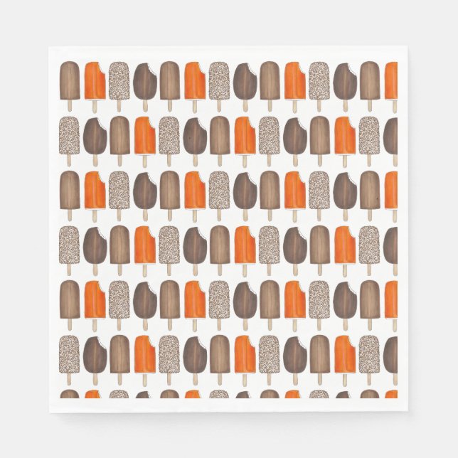 Serviette En Papier Glace Pops Bars Popsicle Creamsicle Fudge (Devant)