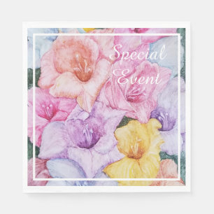 Serviette En Papier Gladiola multicolore fleurit la partie