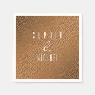 Serviette En Papier Glam de Parties scintillant Brown Poster de animal