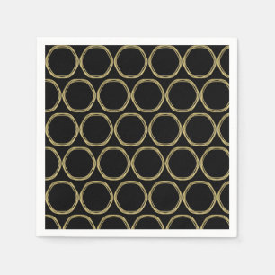 Serviette En Papier Glam doré & Anneaux noirs (Toute couleur) Glam mod
