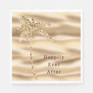 Serviette En Papier Glam Gold Parties scintillant Palm Tree