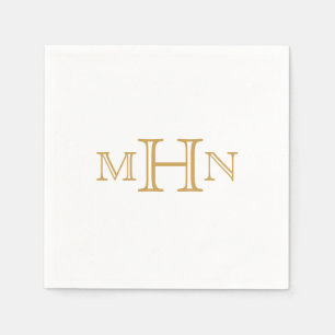 Serviette En Papier Glam gothique   Papier   Monogramme or