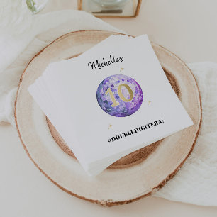 Serviette En Papier Glam pourpre dans mon double chiffre Era 10e anniv