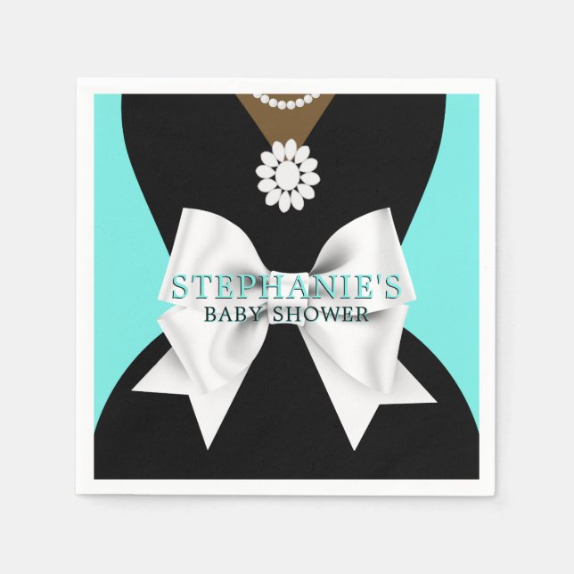 Serviette En Papier Glam Turquoise Ethnic Fancy Tiffany Thème Baby sho (Devant)