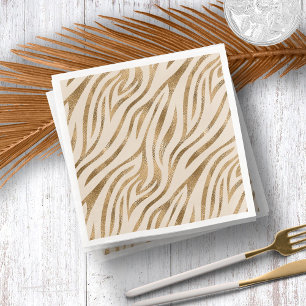 Serviette En Papier Glam Zebra Stripes Motif Safari Gold ID1151