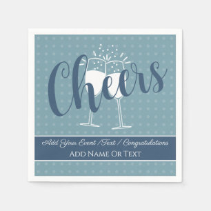 Serviette En Papier Glamour doux - Assiette bleu foncé brille les poin