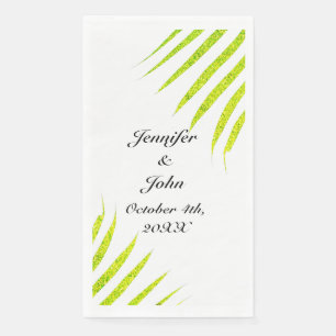 Serviette En Papier Glittery Green Gold Tropical Palm Leaf Mariages