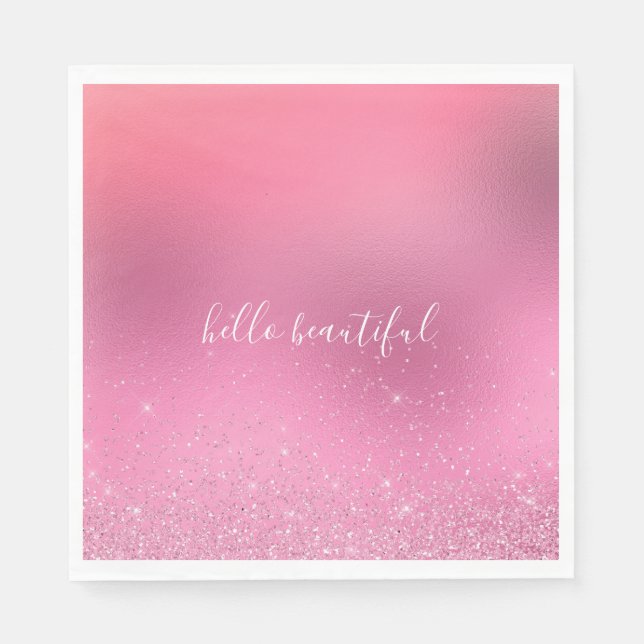 Serviette En Papier Glitz rose (Devant)