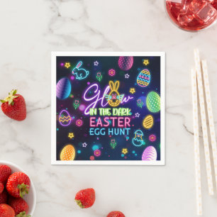 Serviette En Papier Glow in the Dark Easter Egg Hunt Napkins