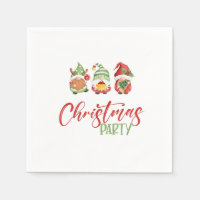Gnome Christmas Party Napkin