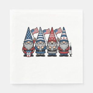 Serviette En Papier Gnome Infirmière Patriotique Gravure Vintage Vecto