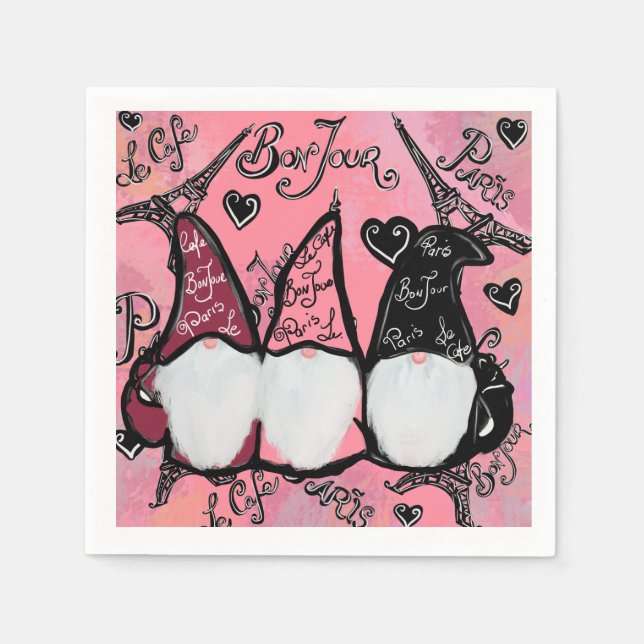 SERVIETTE EN PAPIER GNOMES (Devant)