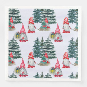 Serviette En Papier Gnomes de plaisir d'hiver