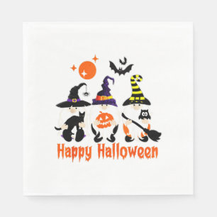 Serviette En Papier Gnomes d'Halloween Mignon Citrouille d'Automne