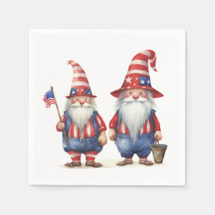 Serviette En Papier Gnomes patriotiques américains
