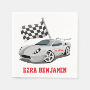 Serviette En Papier Go-Kart Race Car Racing Bar Mitzvah