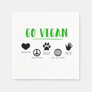 Serviette En Papier Go Vegan Cote Food Party Napkin