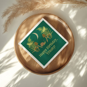 Serviette En Papier Goblincore Snail and Mushrooms Personnalisé