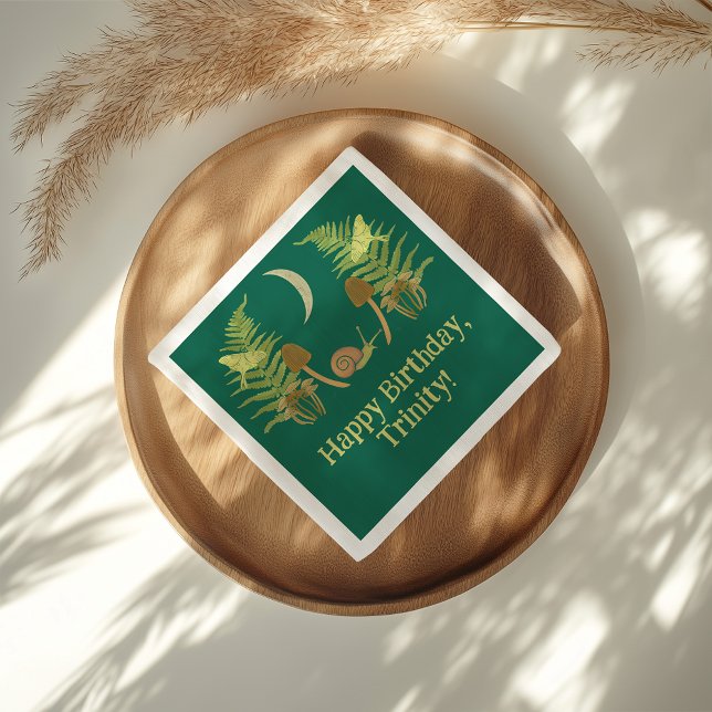 Serviette En Papier Goblincore Snail and Mushrooms Personnalisé (Créateur téléchargé)