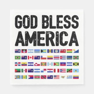 Serviette En Papier God Bless America All Countries Latino Pride I