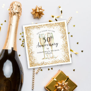 Serviette En Papier Gold 50th Wedding Anniversary