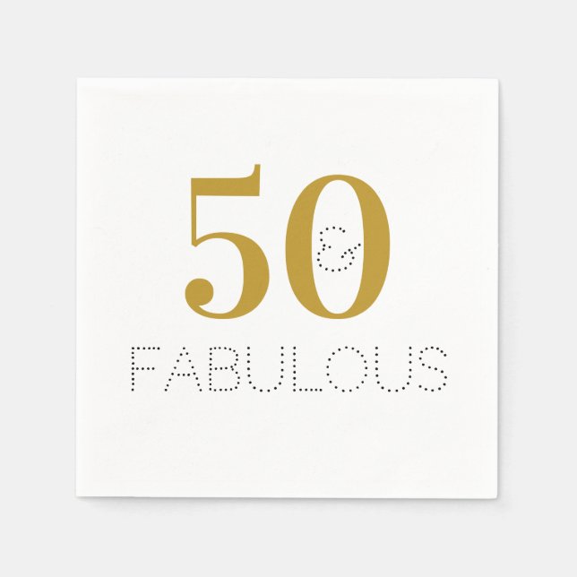 Serviette En Papier Gold Black 50 et fabuleux papier d'anniversaire Na (Devant)