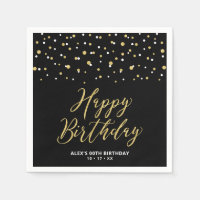 Gold Black Hexagon Confetti Personnalisé Joyeux an