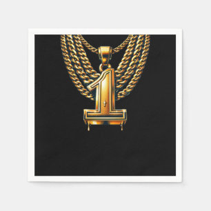 Serviette En Papier Gold Chain 1 Drift #1 1st Birthday Party