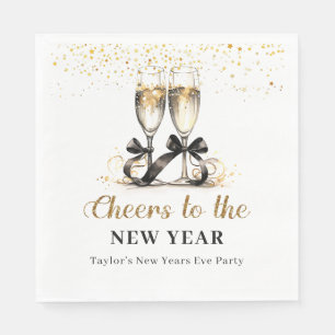 Serviette En Papier Gold Champage New Years Eve Party Papier Napkin