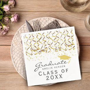 Serviette En Papier Gold Confetti Class of 2022 Graduation