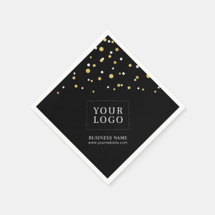 Serviette En Papier Gold Confetti Custom Business Logo promotionnel