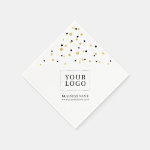 Serviette En Papier Gold Confetti Custom Business Logo promotionnel