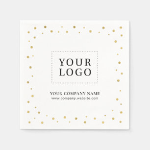 Serviette En Papier Gold Confetti Custom Business Logo promotionnel