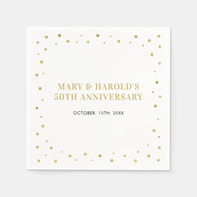 Serviette En Papier Gold Elegant Moderne Mariage fête Anniversaire (Devant)