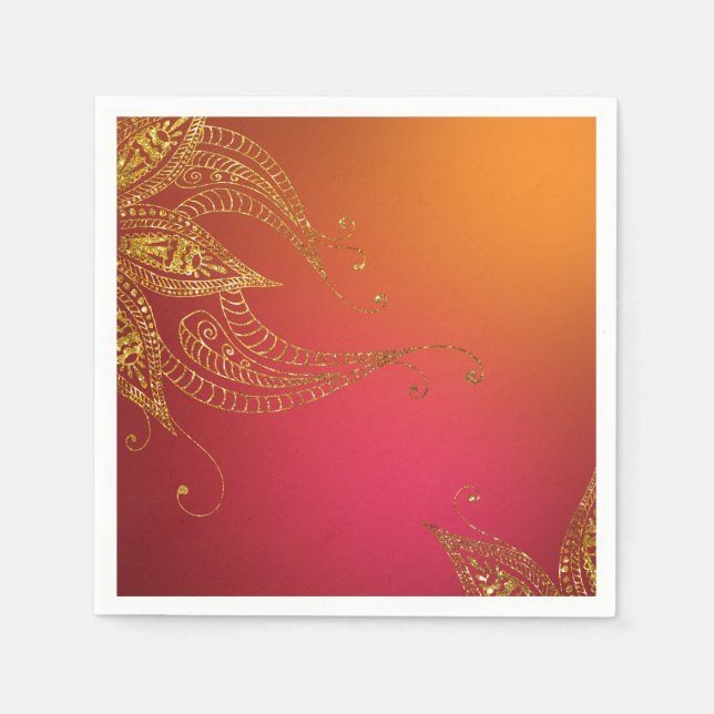 Serviette En Papier Gold Foil Arabian (Devant)