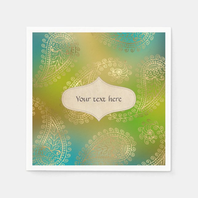 Serviette En Papier Gold Foil Arabian (Devant)