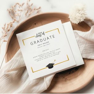 Serviette En Papier Gold Fun Facts Graduation Party Napkins