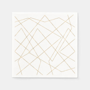 Serviette En Papier Gold Geometric Strokes Abstract