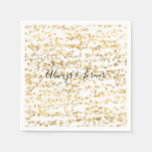 Serviette En Papier Gold Glam Hearts Bokeh