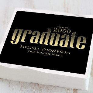 Serviette En Papier Gold Graduation Party Moderne Custom Luncheon