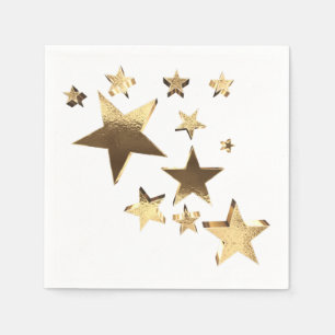 Serviette En Papier Gold Look Stars Motif Élégante fête de Noël