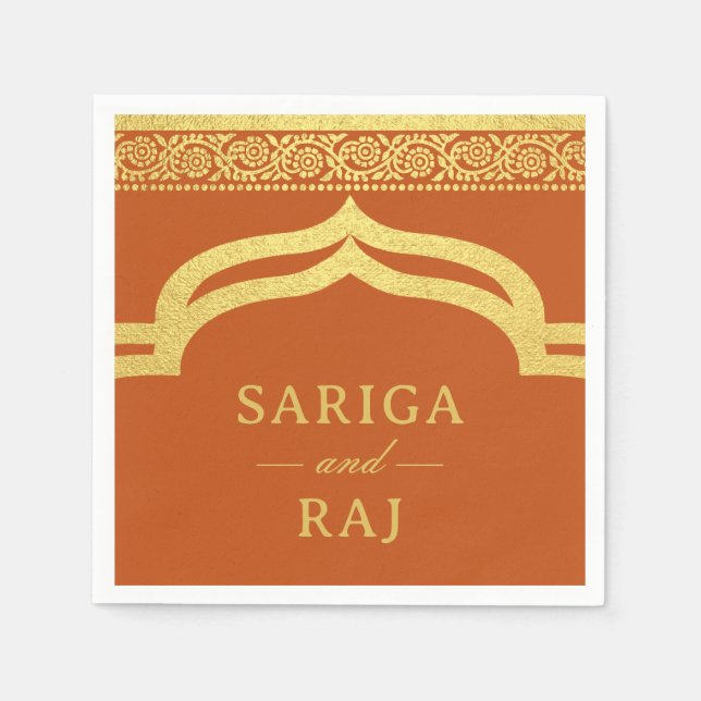 Serviette En Papier Gold Marigold Flower Mundap Canopy Arch Mariage (Devant)