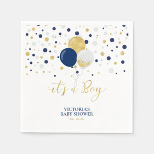 Serviette En Papier Gold & Navy Blue C'est un Baby shower garçon Napki